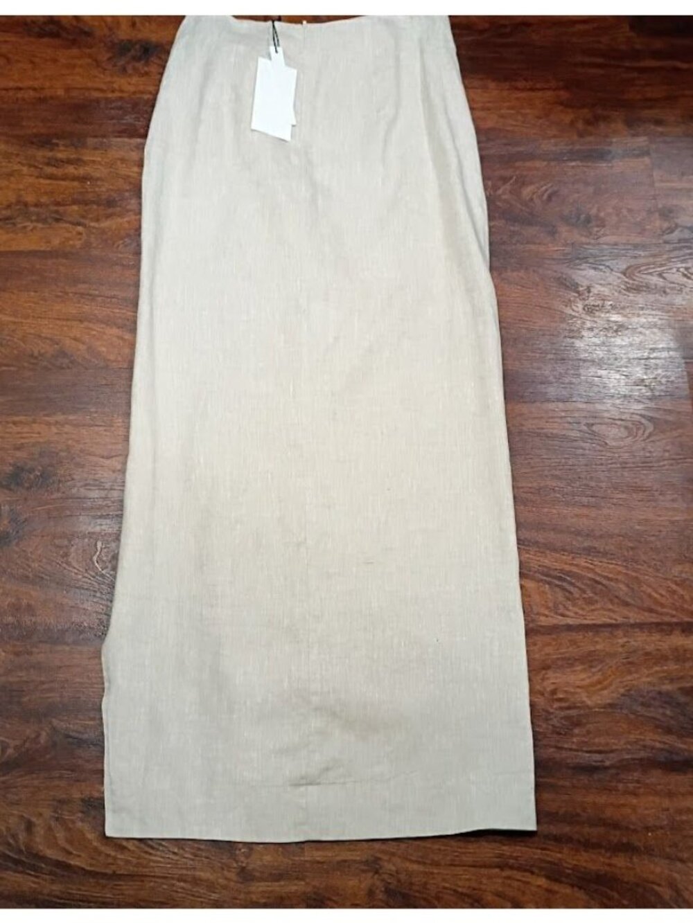 Lisa Maree Linen Tan Beige long Skirt Sz S Linen Blend Wrap Style NWT - Picture 3 of 15